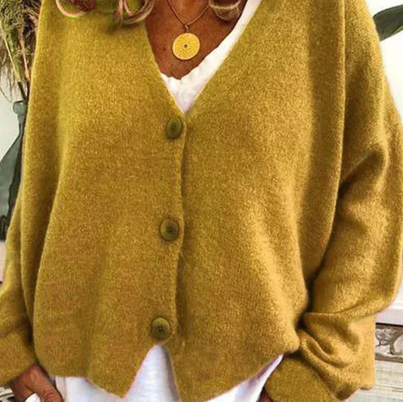 Alicia | Dames V-Hals Knopen Cardigan