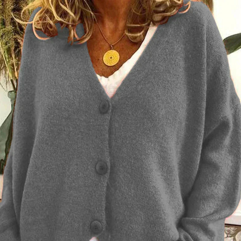 Alicia | Dames V-Hals Knopen Cardigan