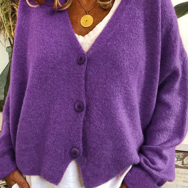 Alicia | Dames V-Hals Knopen Cardigan