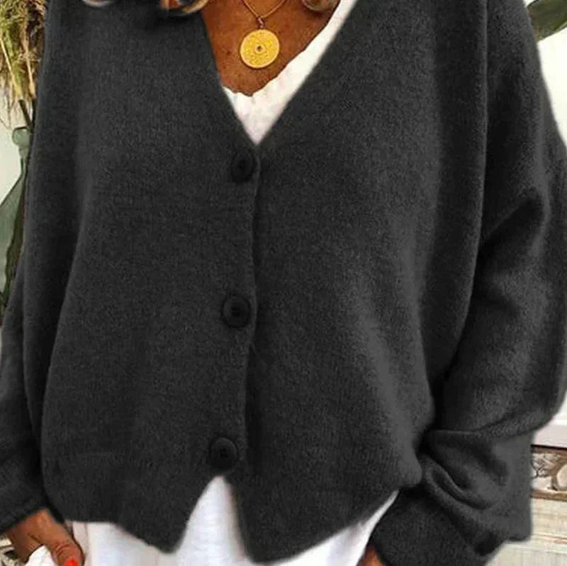 Alicia | Dames V-Hals Knopen Cardigan