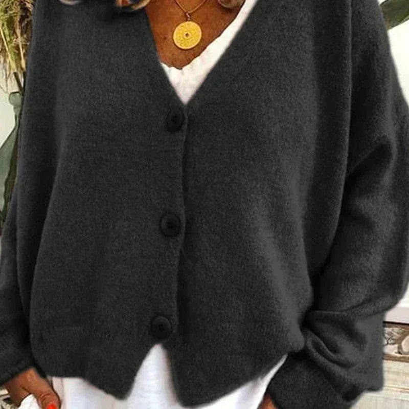 Alicia | Dames V-Hals Knopen Cardigan