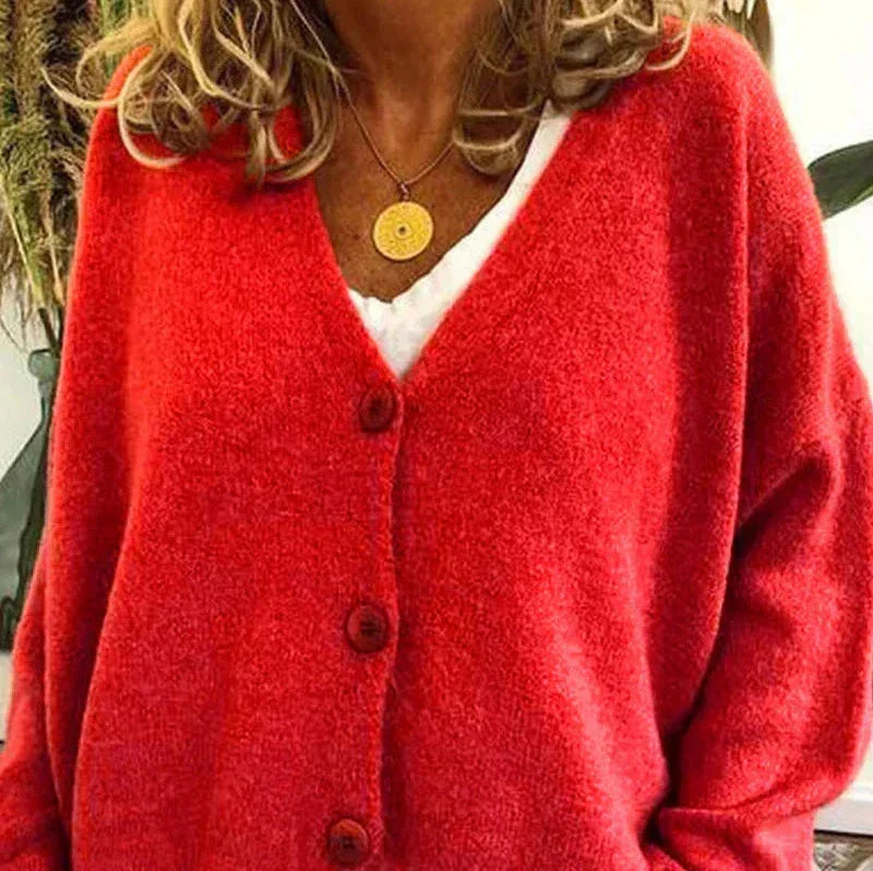 Alicia | Dames V-Hals Knopen Cardigan