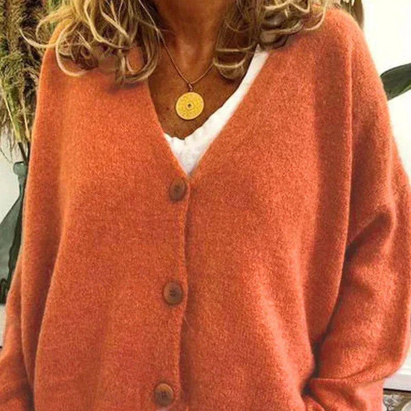 Alicia | Dames V-Hals Knopen Cardigan