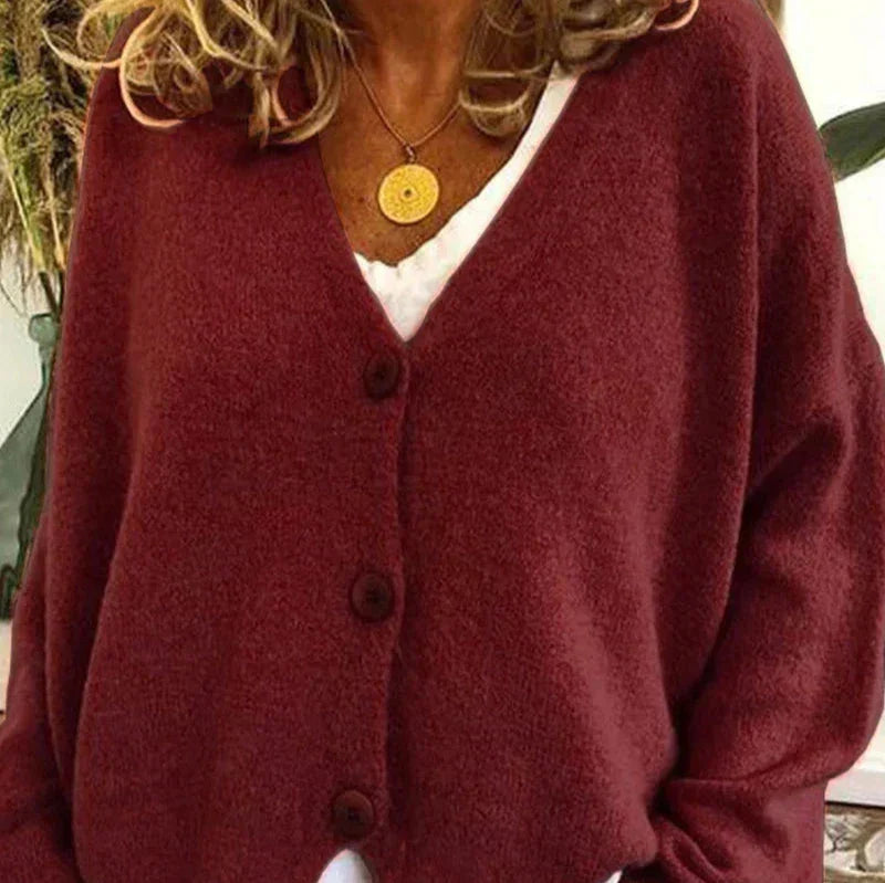 Alicia | Dames V-Hals Knopen Cardigan