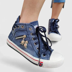 Aliyah | Dames Denim High Top Sneakers