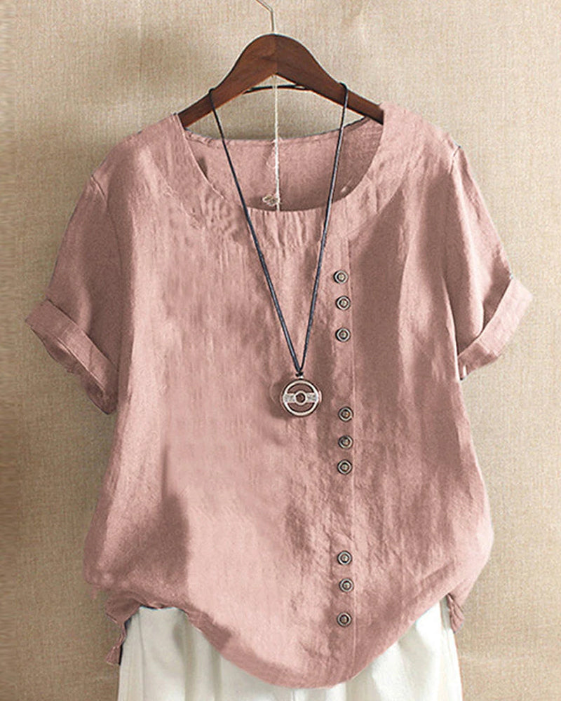 Ingrid | Dames Zomer Casual Blouse Met Knopdetails