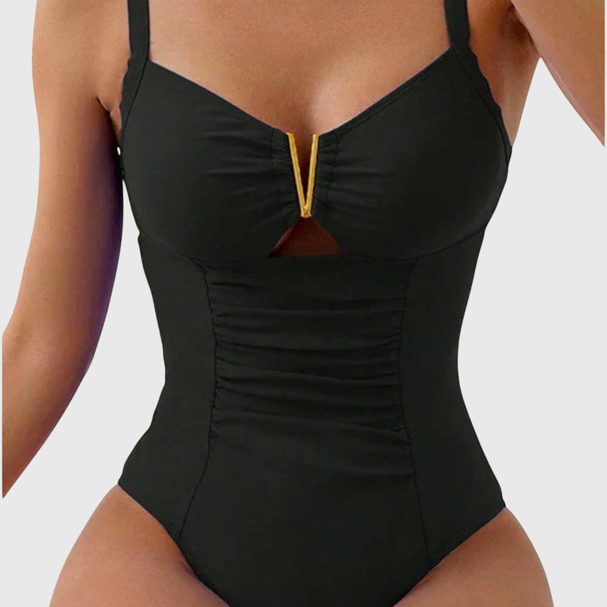 Sophia | Dames Tankini Badpak met V-Hals en Effen Kleur