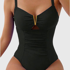 Sophia | Dames Tankini Badpak met V-Hals en Effen Kleur