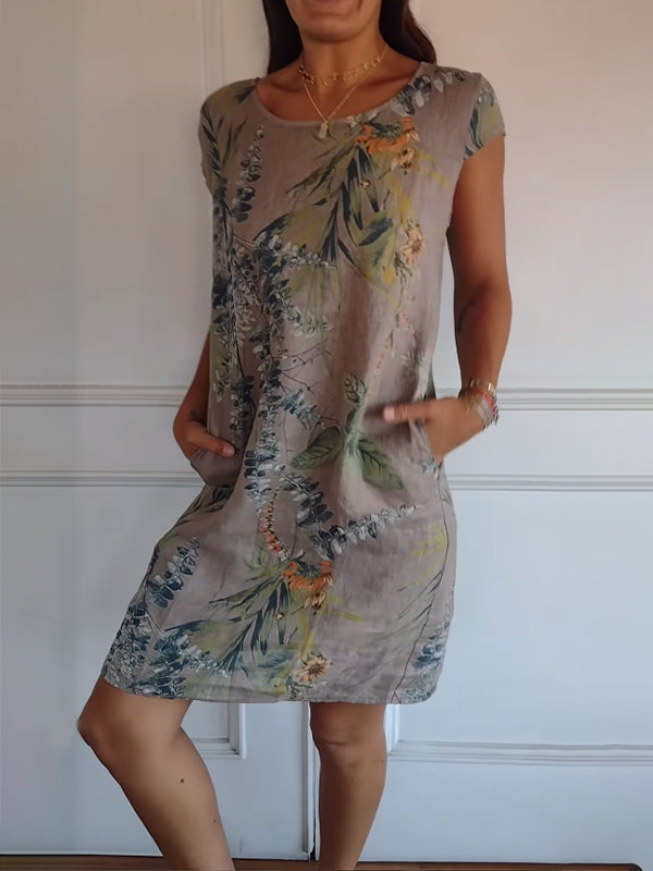 Michelle | Dames Casual Zomerjurk met Bladprint