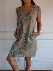 Michelle | Dames Casual Zomerjurk met Bladprint