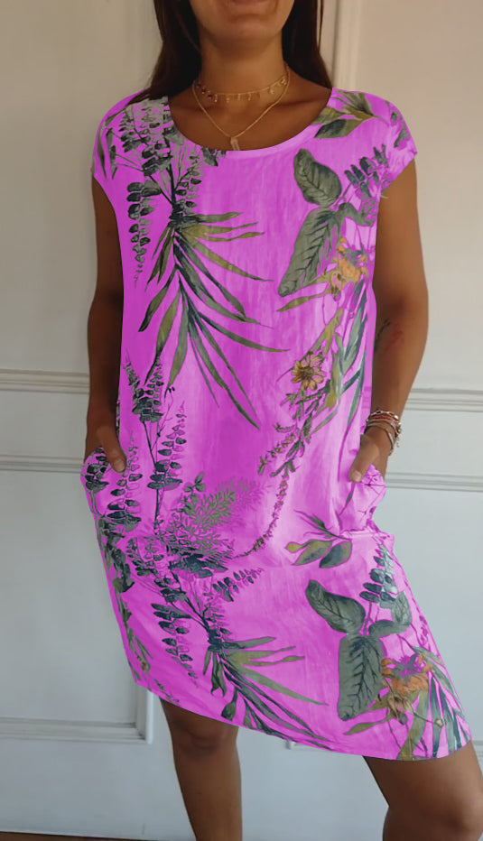 Michelle | Dames Casual Zomerjurk met Bladprint