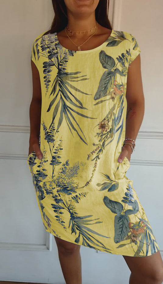 Michelle | Dames Casual Zomerjurk met Bladprint