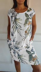 Michelle | Dames Casual Zomerjurk met Bladprint
