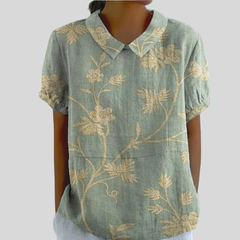 Daisy | Dames Casual Top Met Bloemenprint En Kraag