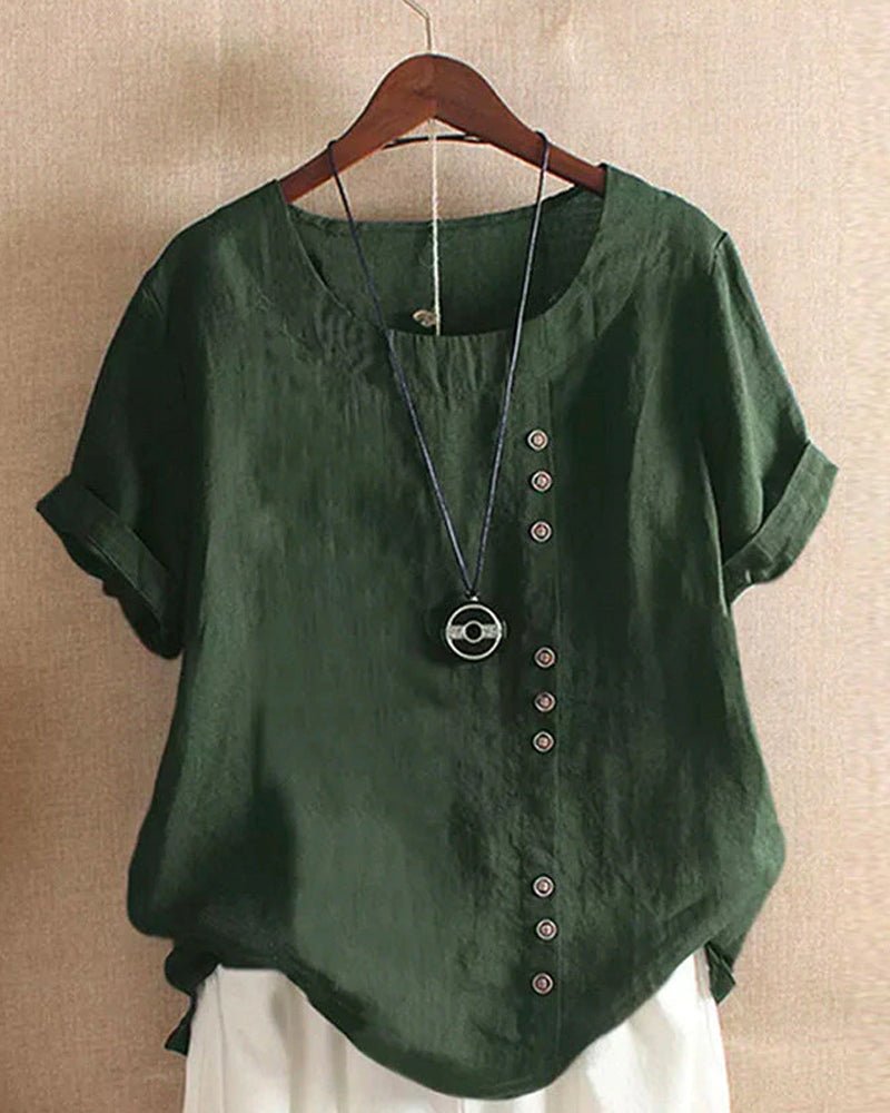 Desiree | Dames Casual Linnen Blouse Met Knoopdetails