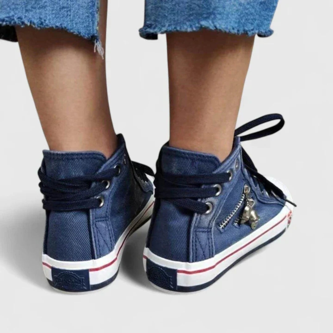 Aliyah | Dames Denim High Top Sneakers