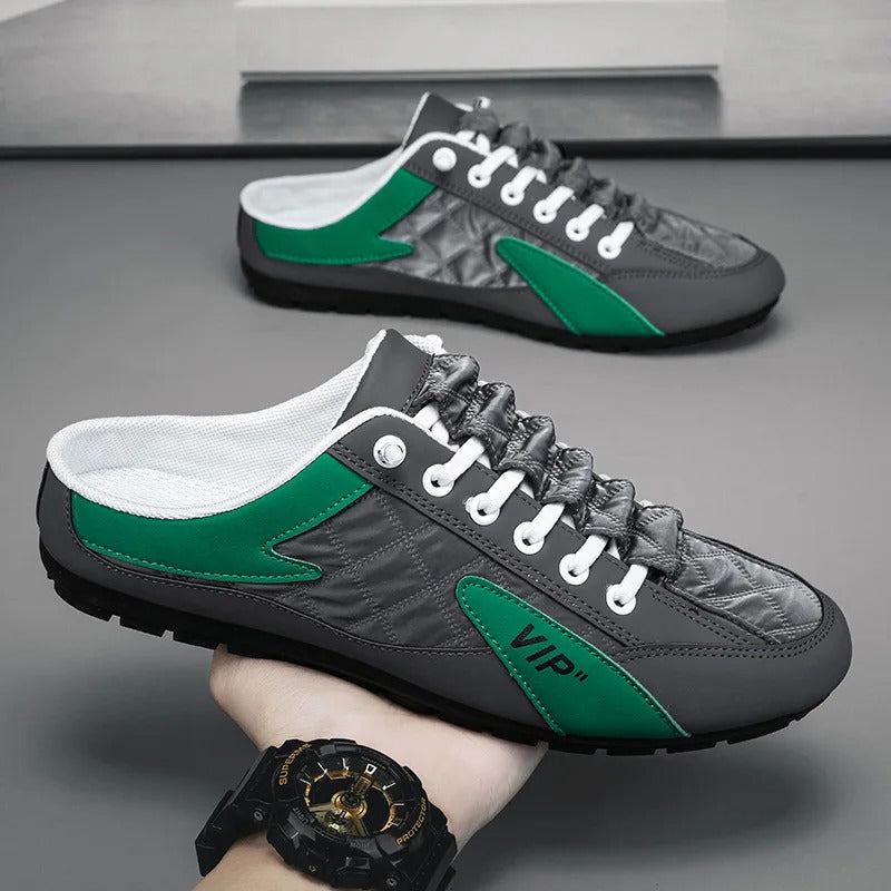 Finn | Heren Vetersluiting Half-Open Sneaker Muiltjes Casual Schoenen