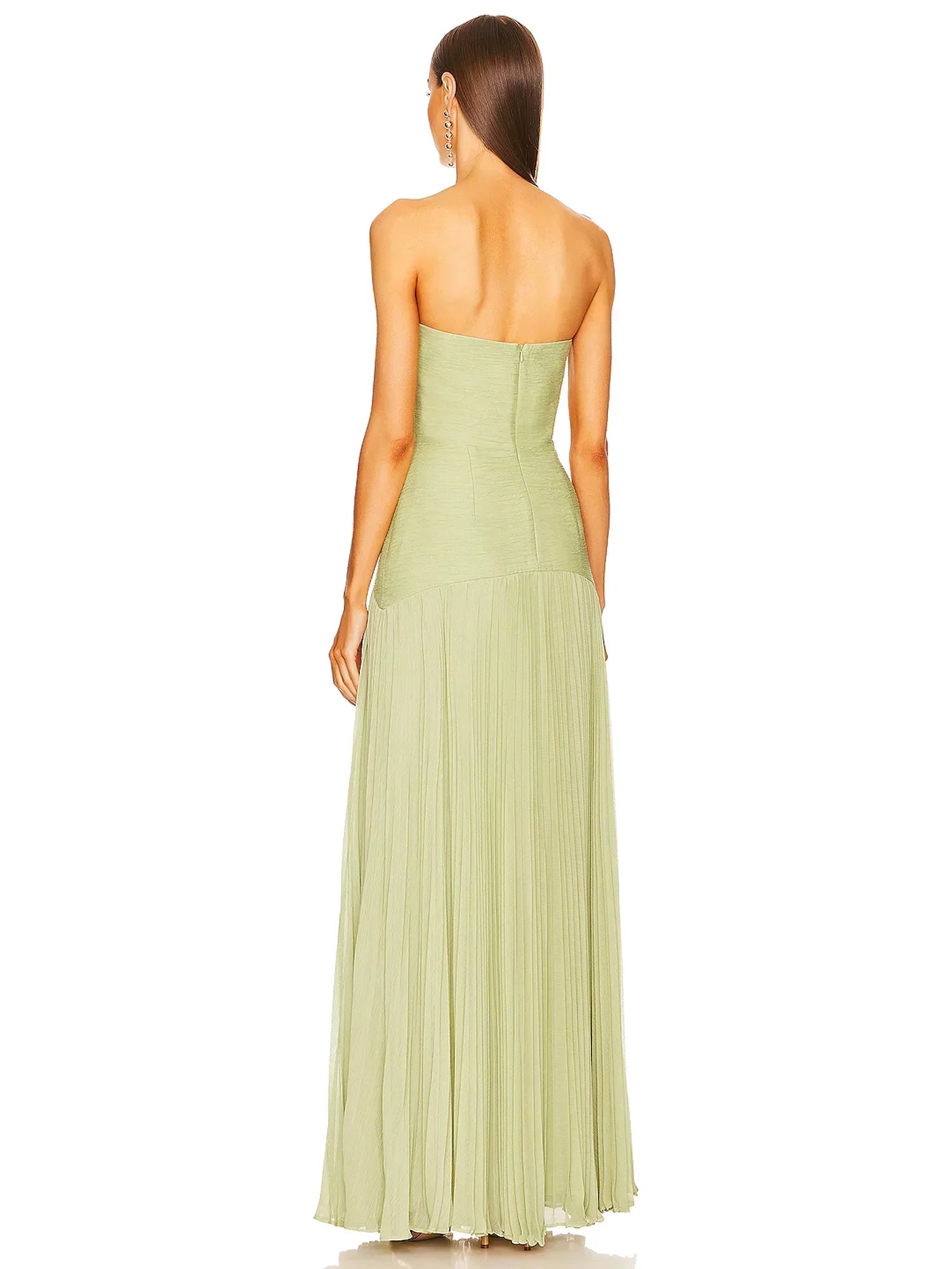 Emma | Dames Strapless Geplooide Maxi Jurk Voor Bruiloftsgasten
