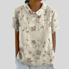 Daisy | Dames Casual Top Met Bloemenprint En Kraag
