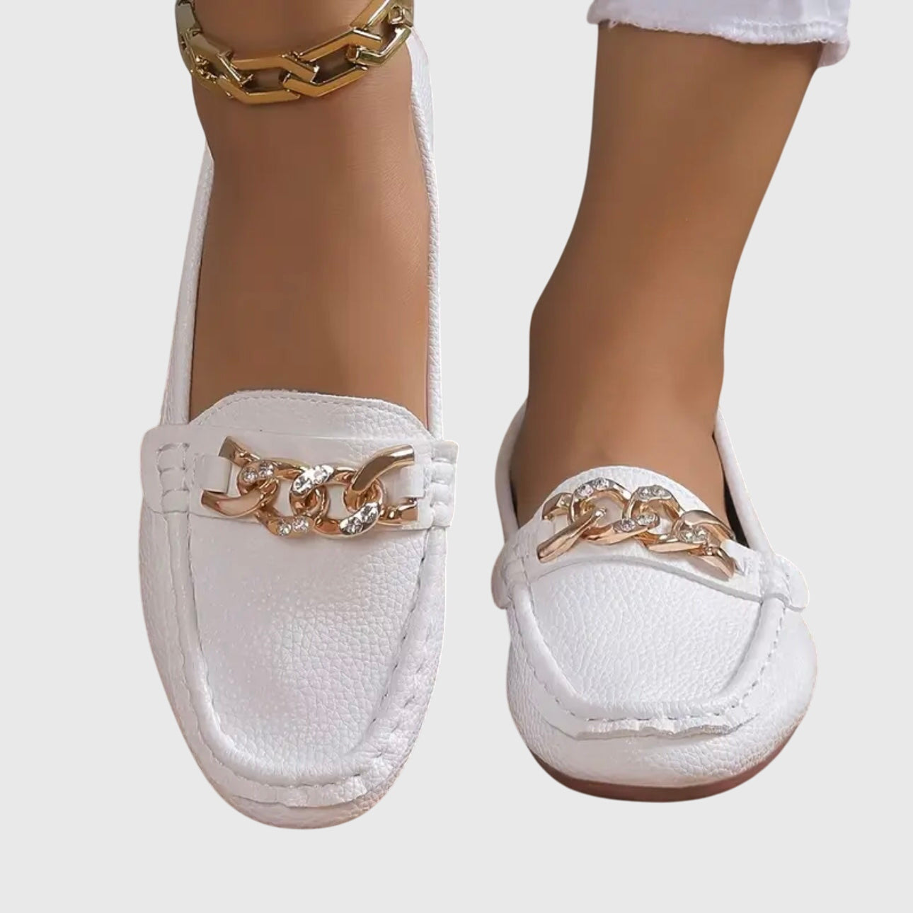 Desiree | Dames instaploafers met kettingdetail