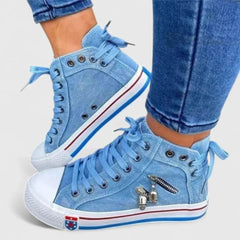 Aliyah | Dames Denim High Top Sneakers