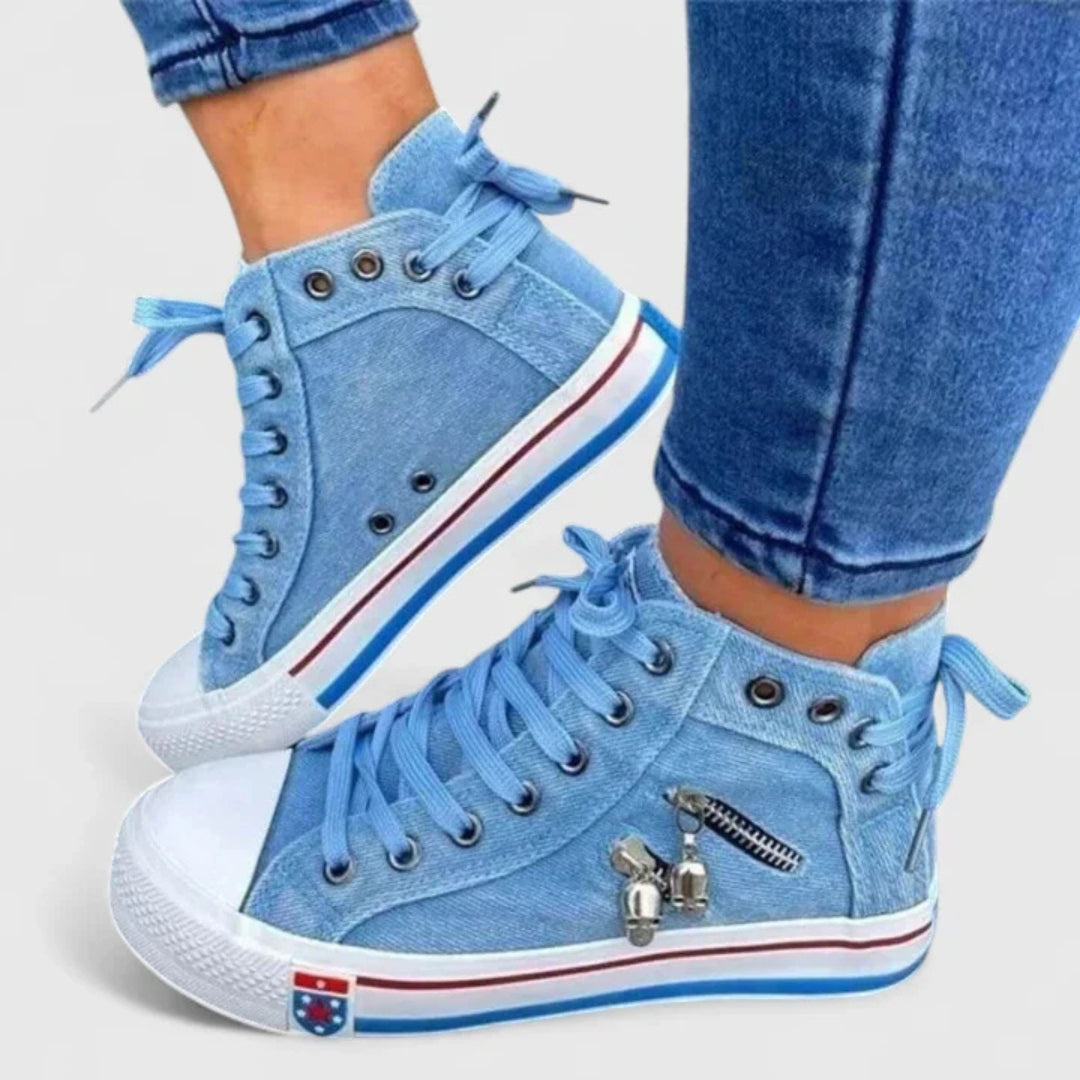 Aliyah | Dames Denim High Top Sneakers
