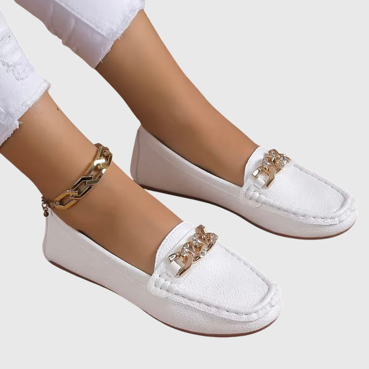 Desiree | Dames instaploafers met kettingdetail