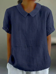 Sophie | Dames Linnen Blouse Met Peter Pan Kraag