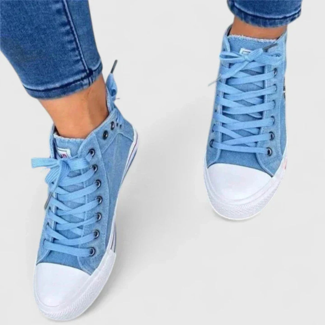 Aliyah | Dames Denim High Top Sneakers