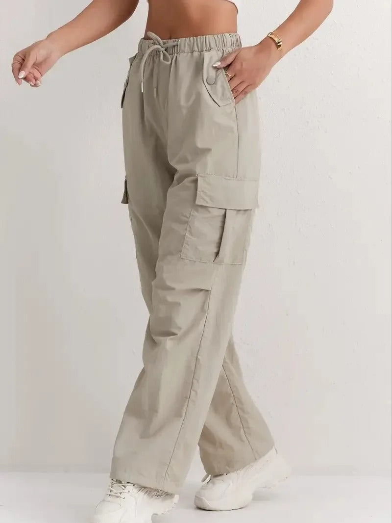 Dahlia | Dames Casual Cargo Broek Met Zakken En Trekkoord