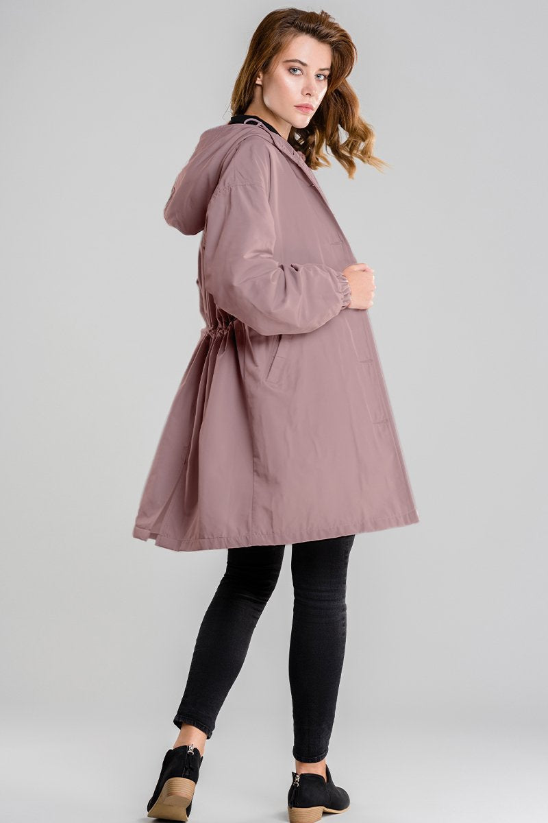 Rebecca | Dames Casual Lange Jas met Capuchon en Knopen