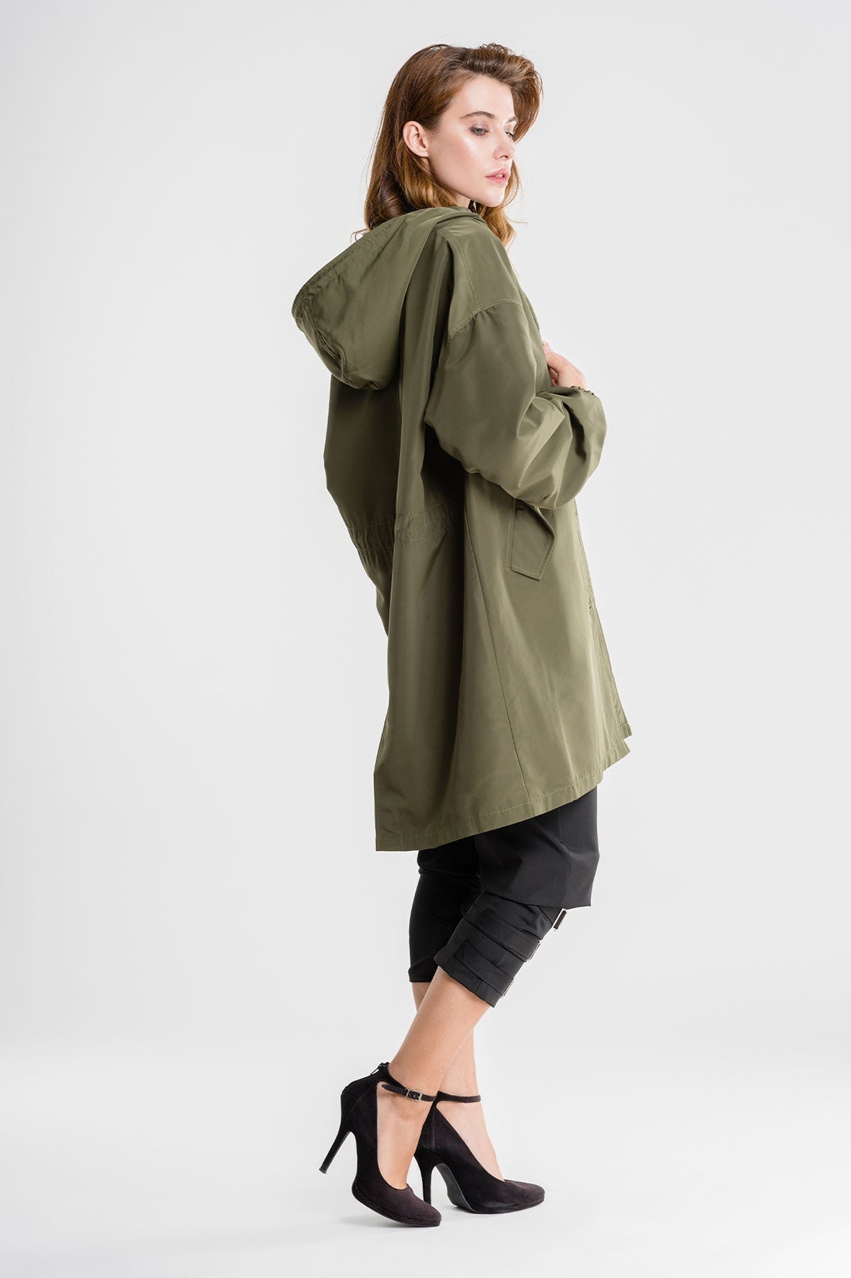 Rebecca | Dames Casual Lange Jas met Capuchon en Knopen