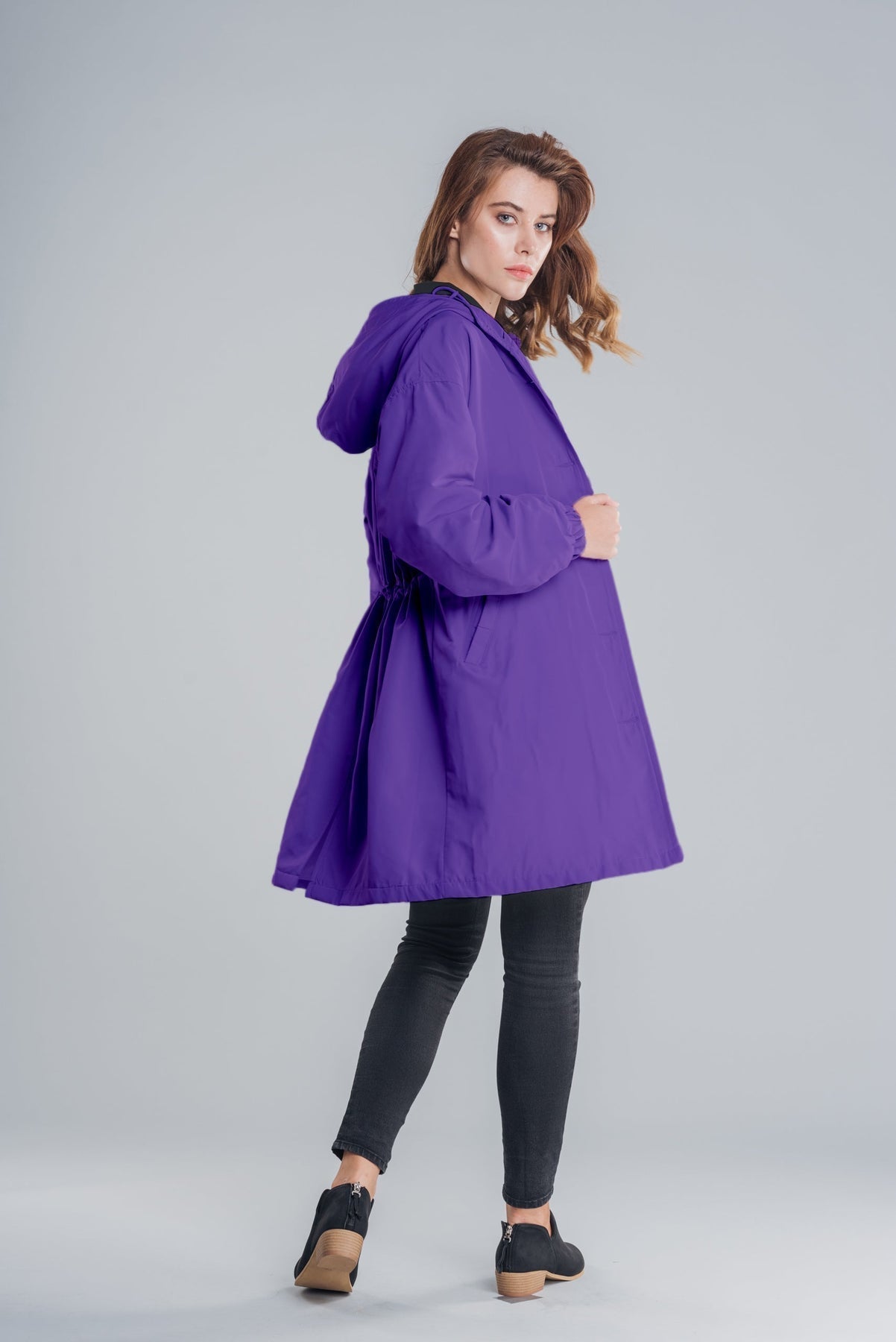 Rebecca | Dames Casual Lange Jas met Capuchon en Knopen