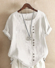 Desiree | Dames Casual Linnen Blouse Met Knoopdetails
