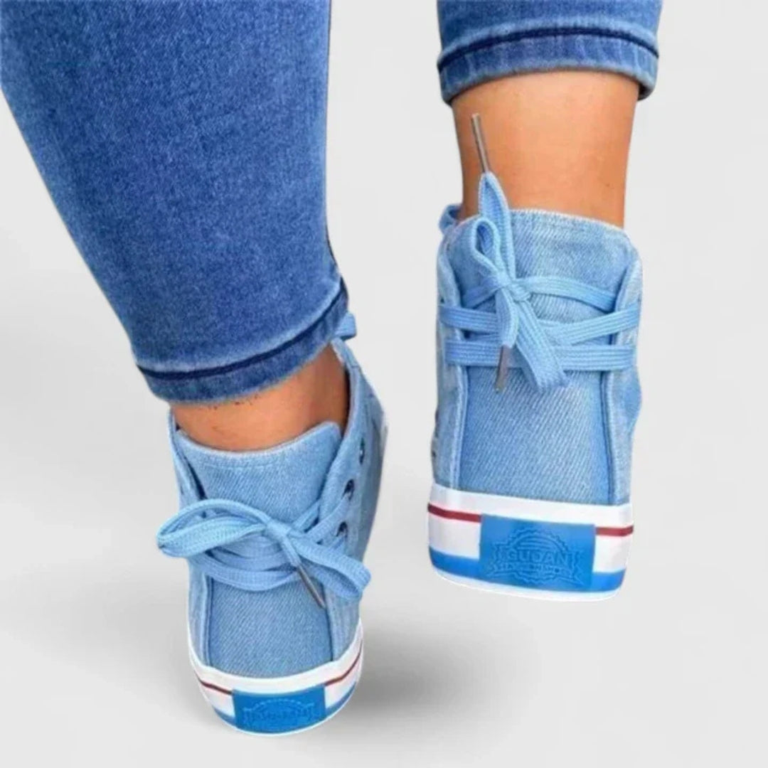 Aliyah | Dames Denim High Top Sneakers