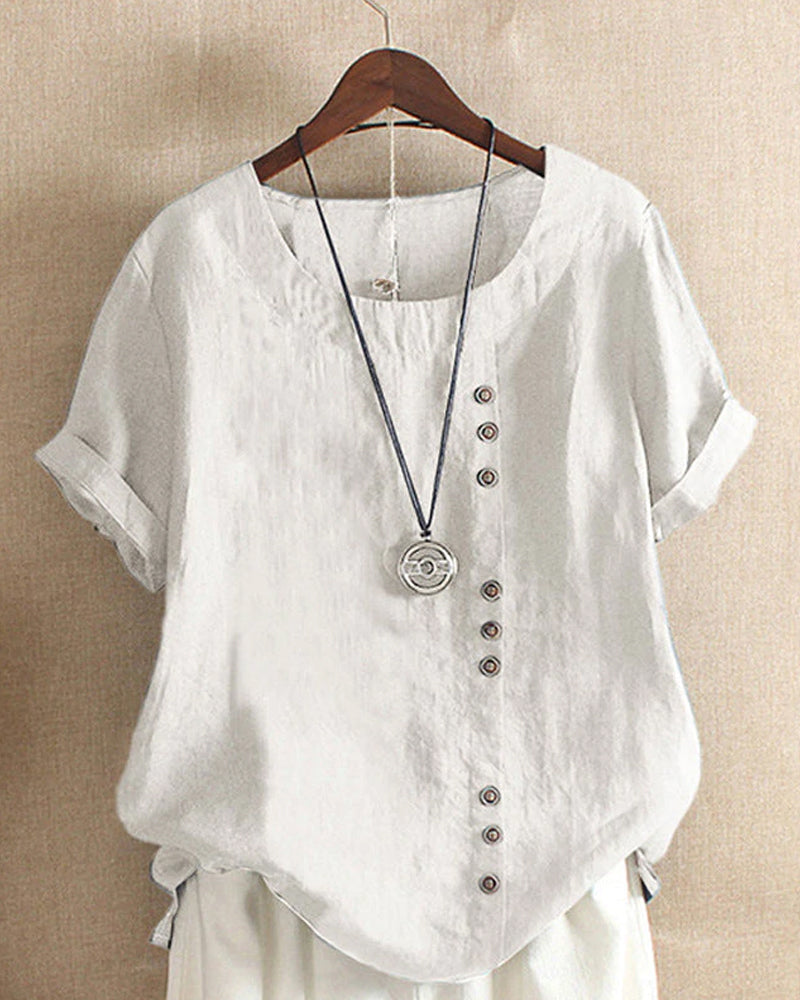 Ingrid | Dames Zomer Casual Blouse Met Knopdetails