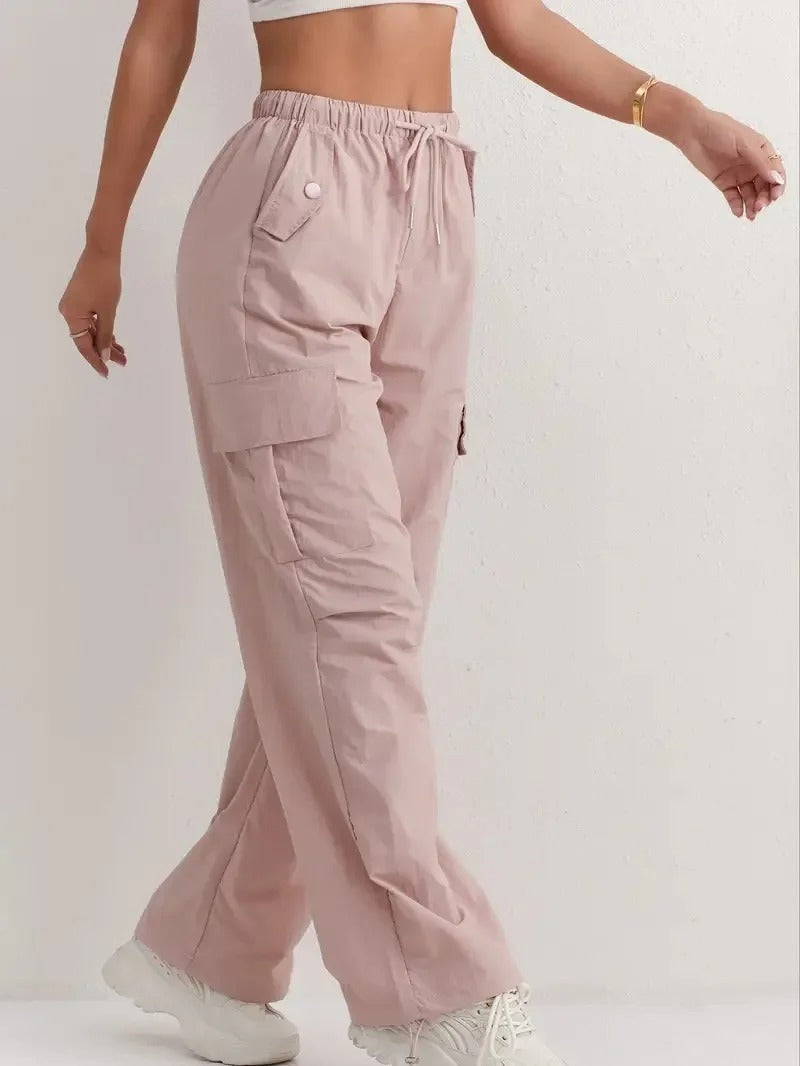 Dahlia | Dames Casual Cargo Broek Met Zakken En Trekkoord