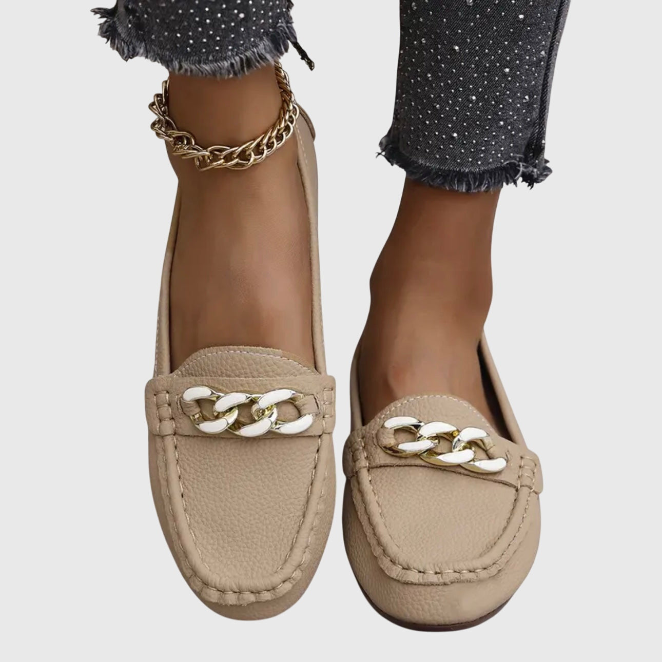 Desiree | Dames instaploafers met kettingdetail