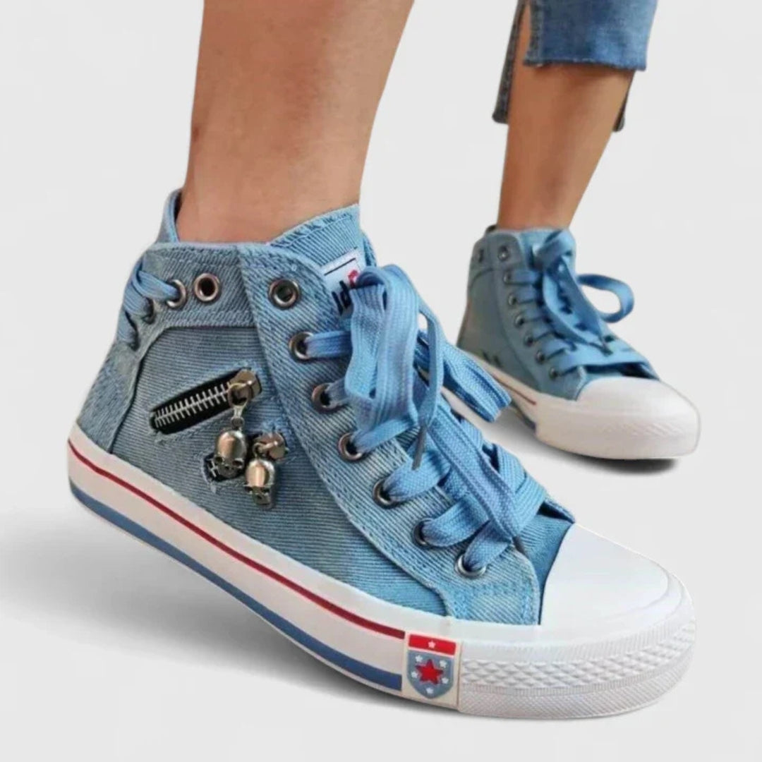 Aliyah | Dames Denim High Top Sneakers