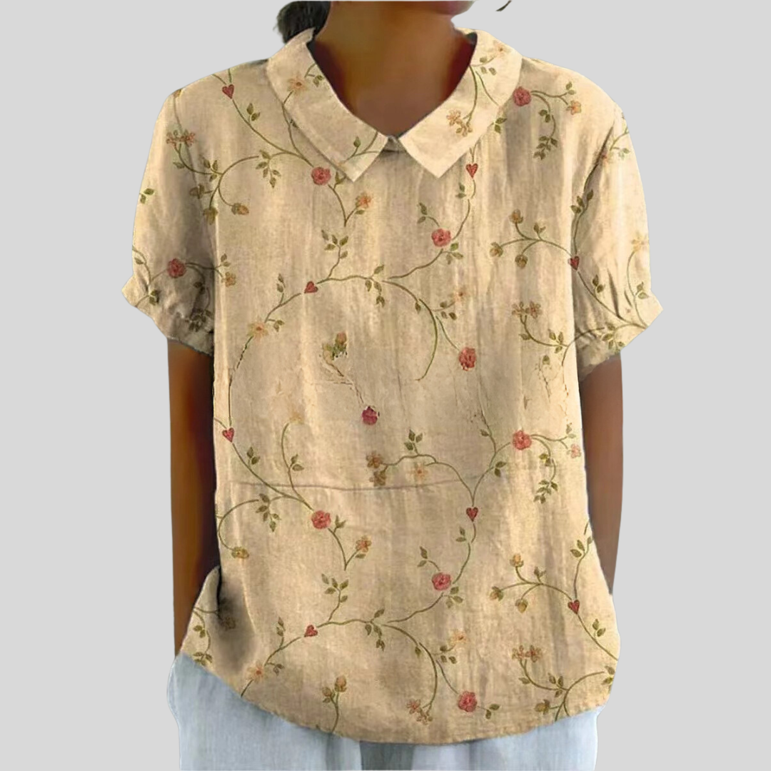 Daisy | Dames Casual Top Met Bloemenprint En Kraag