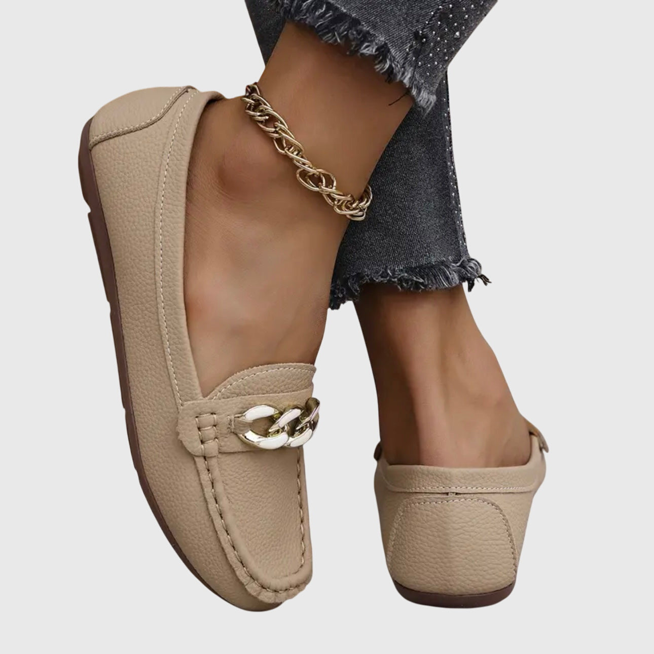 Desiree | Dames instaploafers met kettingdetail