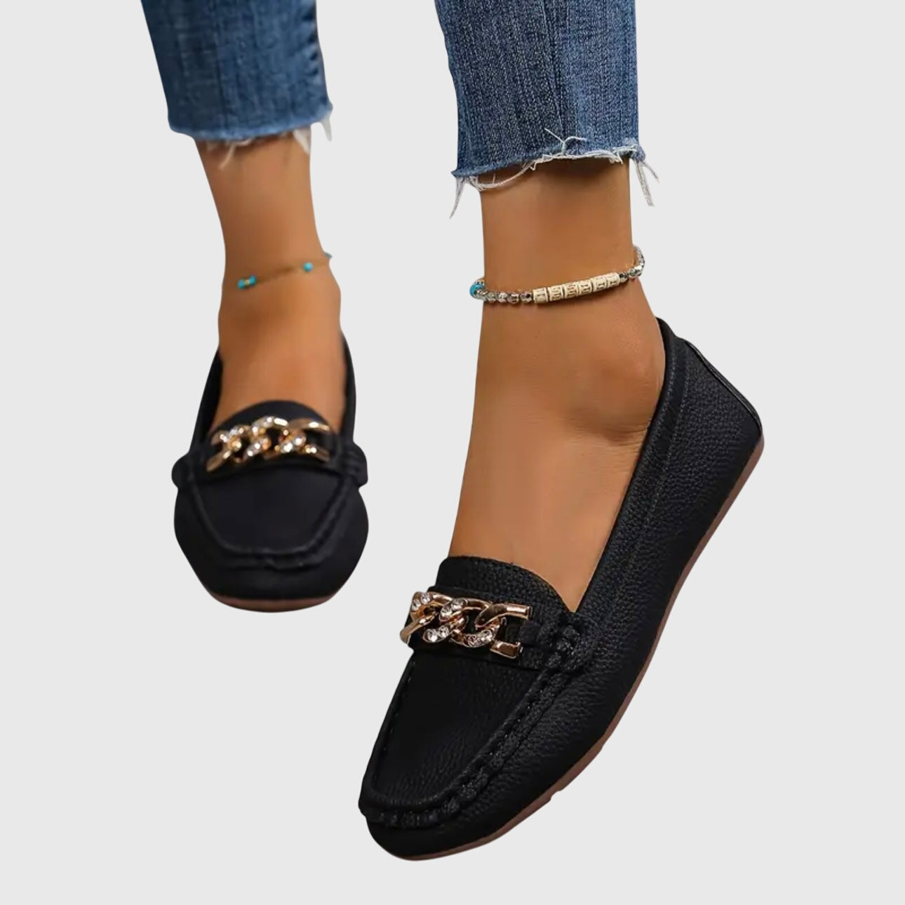 Desiree | Dames instaploafers met kettingdetail
