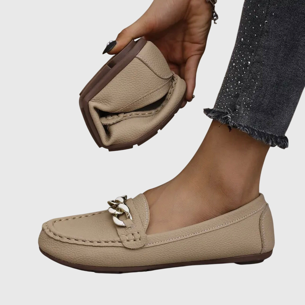 Desiree | Dames instaploafers met kettingdetail