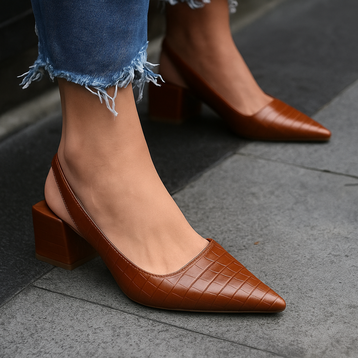 Clementine | Dames Slingback Pumps Met Puntneus En Lage Hak