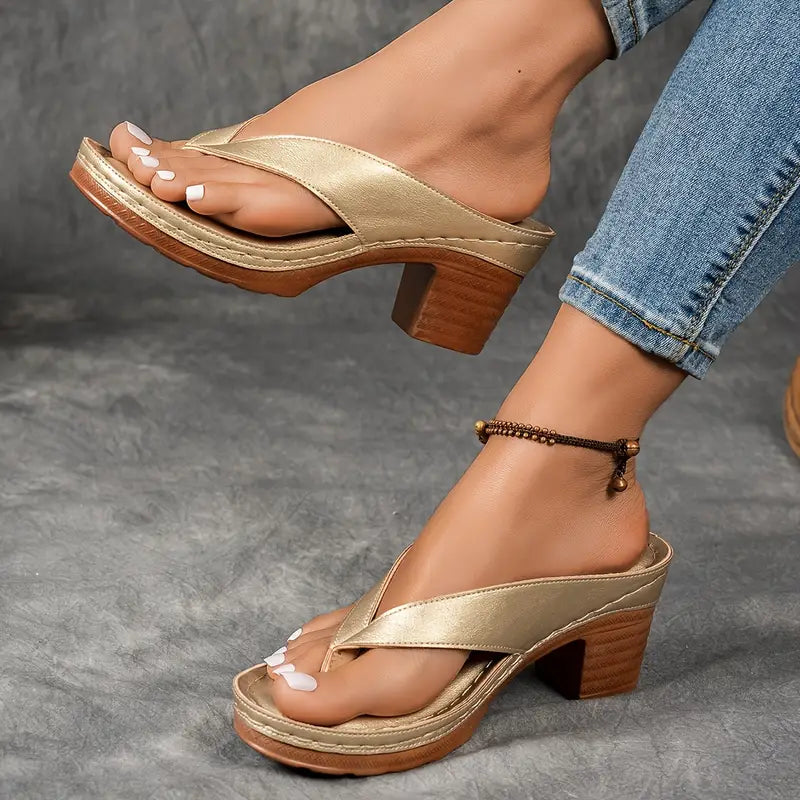 Mia | Dames Orthopedische Instap Sandalen Met Hak