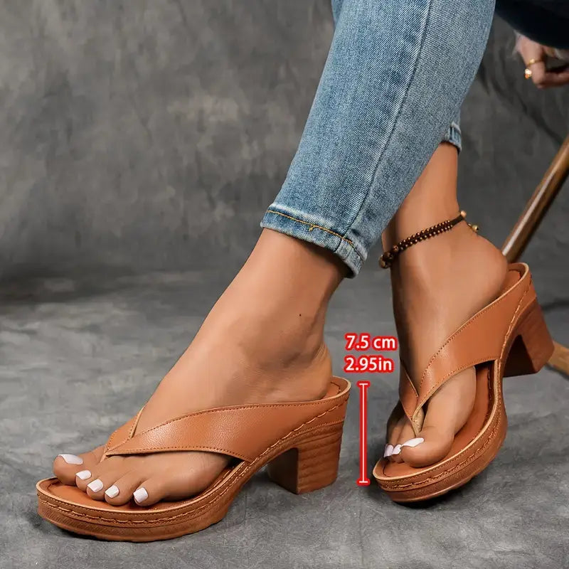 Mia | Dames Orthopedische Instap Sandalen Met Hak