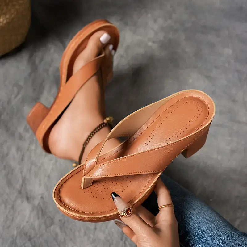 Mia | Dames Orthopedische Instap Sandalen Met Hak