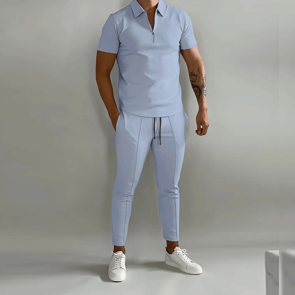 Anthony | Heren Tweedelig Set met Ritssluiting Shirt