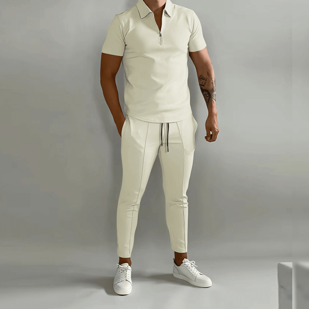 Anthony | Heren Tweedelig Set met Ritssluiting Shirt