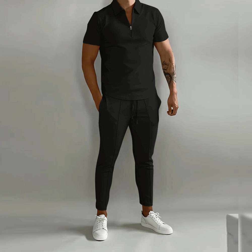 Anthony | Heren Tweedelig Set met Ritssluiting Shirt
